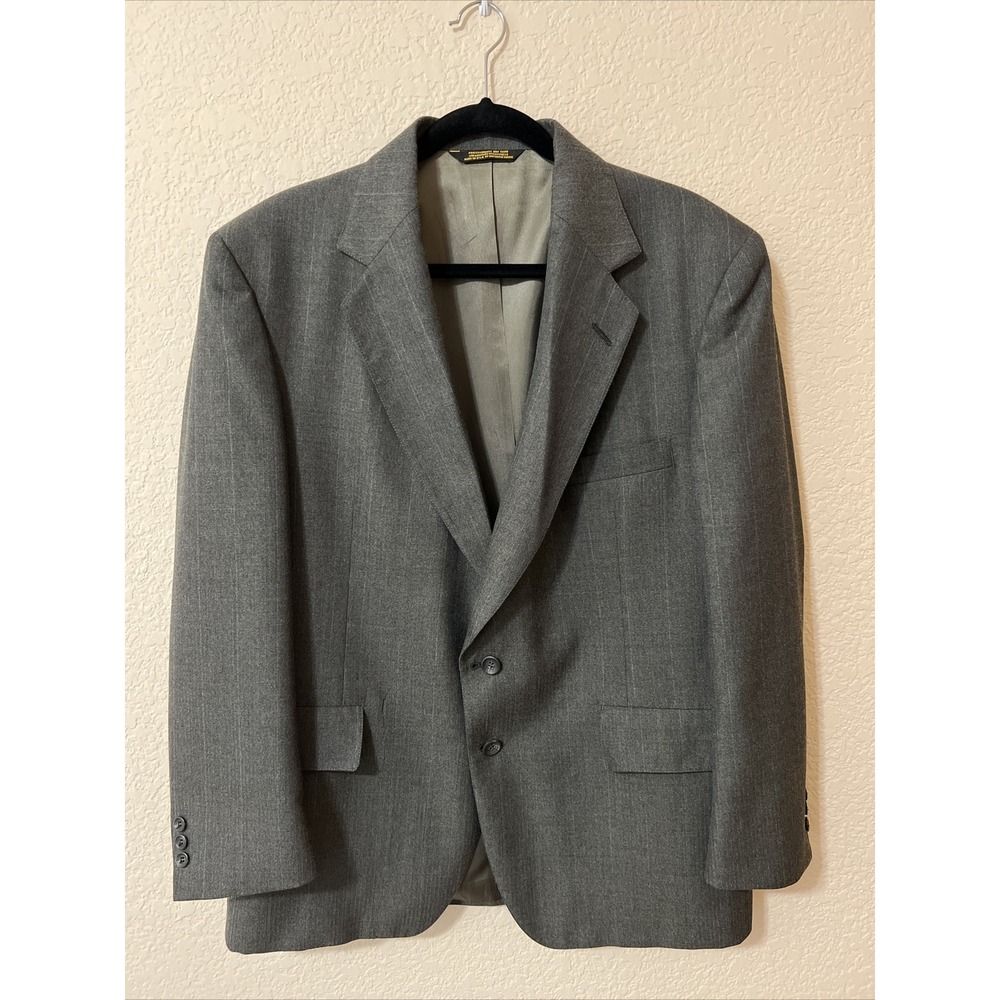 Strathmore Brown Gray Blazer Sport Coat Jacket 44S Suit Wool 2 buttons Classic